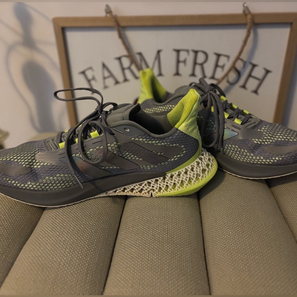 Adidas 4DFWD Pulse Running Shoes Grey Three Solar Yellow GX2993 Mens Size 11.5 main image 7